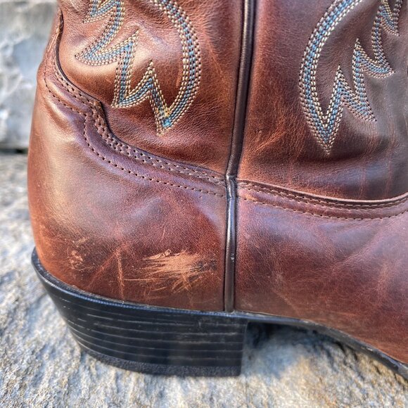Ariat Men Western Cowboy Boots Size 12D Brown Leather Classic Ranch Rodeo Farm - Picture 10 of 16
